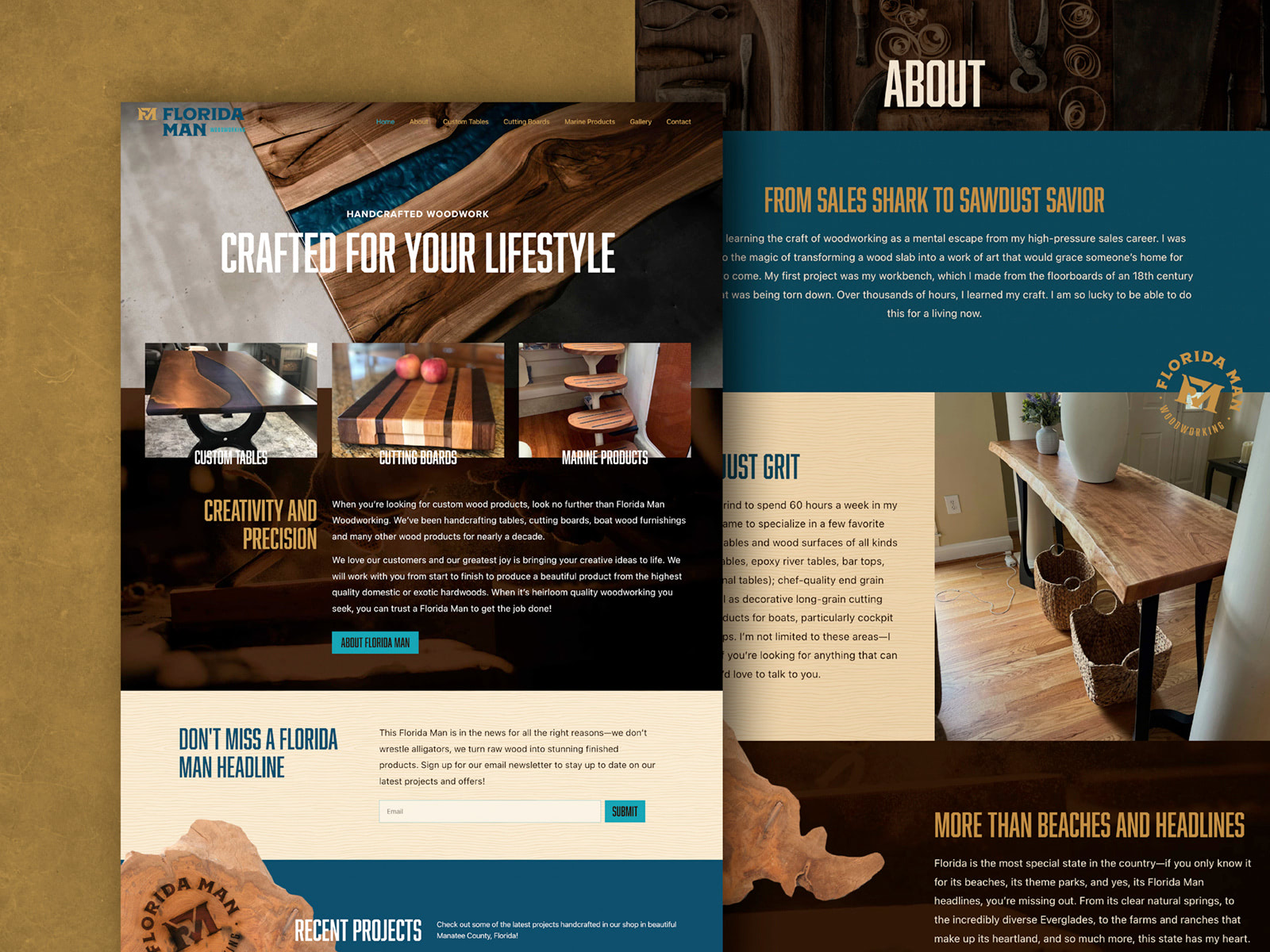 Custom Woodworking Web Design