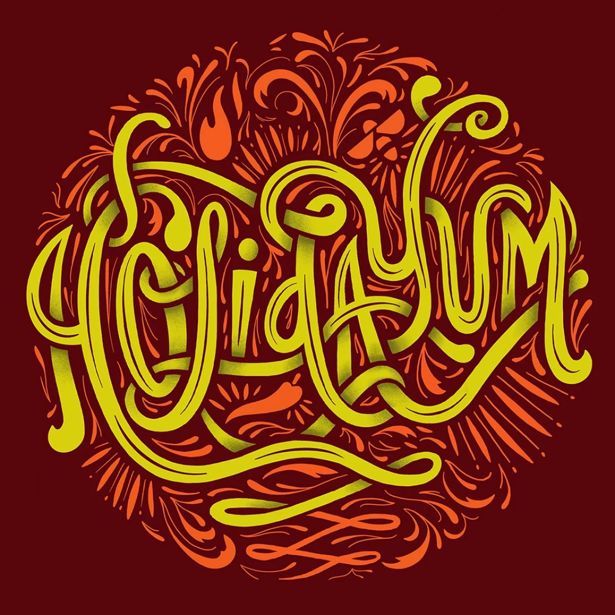 Holidayum Custom Hand Lettering